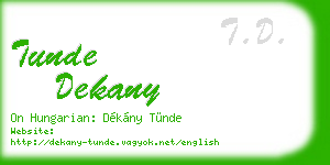 tunde dekany business card